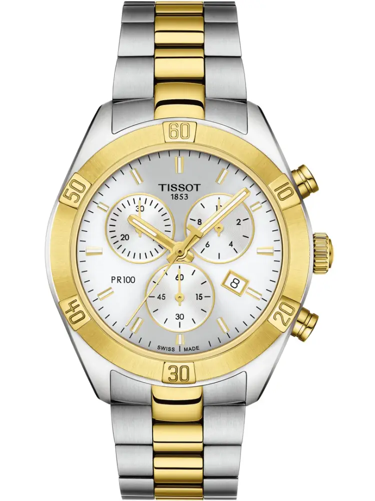 Tissot PR 100 Sport Chic Chronograph Silber / Gold