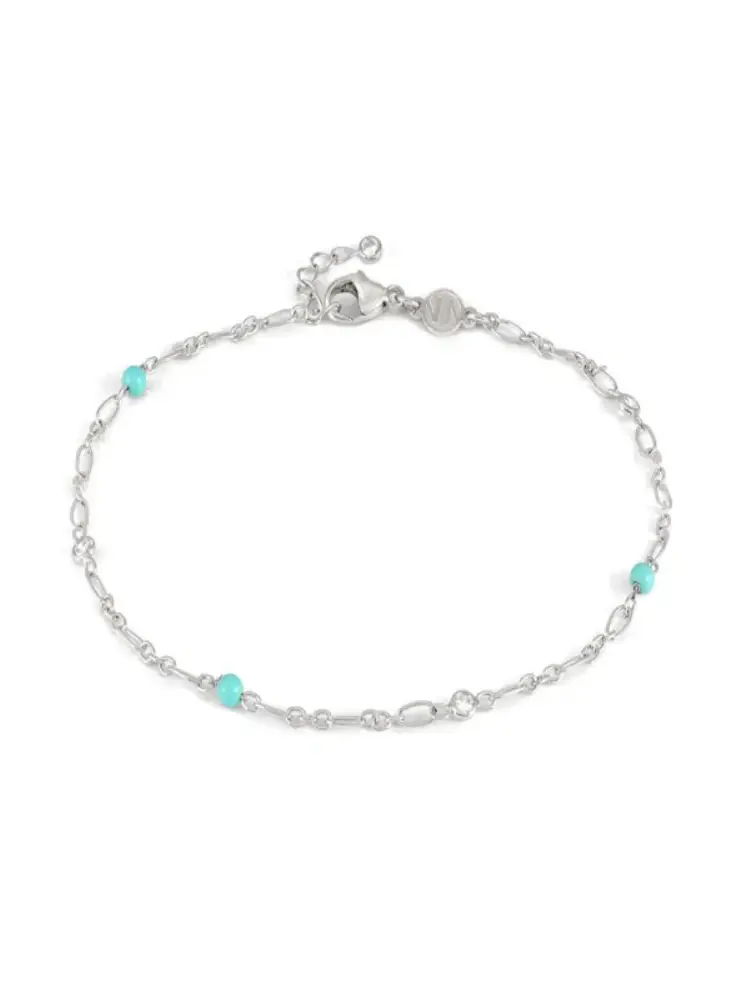 Fusskettchen Anklets in Silber mit Türkissteinen Fusskettchen Anklets in Silber mit Türkissteinen