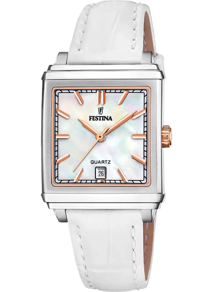 Festina Damen On The Square Perlmutt / Silber