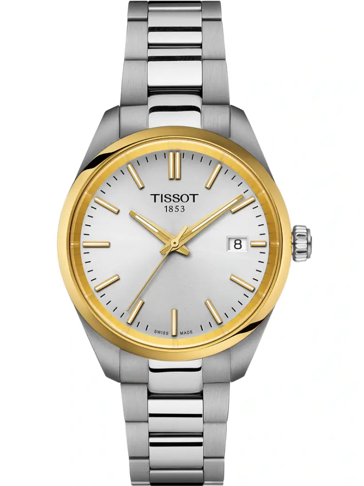 Tissot PR 100 Quarz 34mm Silber / Gold