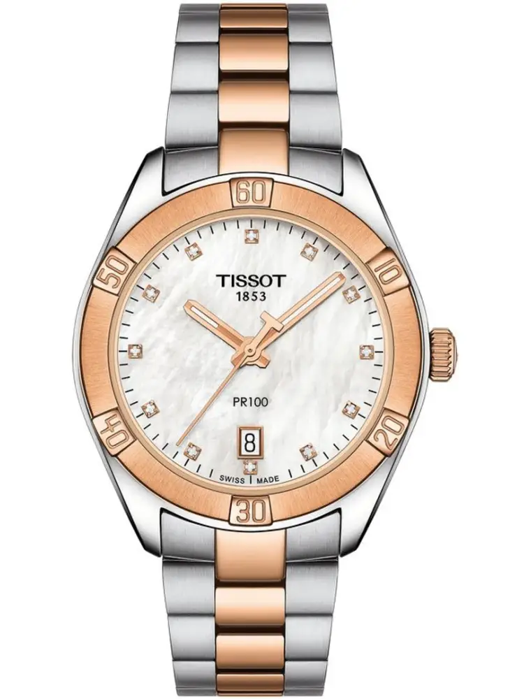 Tissot PR 100 Sport Chic Quarz 36mm Perlmutt / Rosé