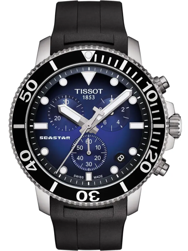 Tissot Seastar 1000 45mm Chronograph Kautschuk Blau