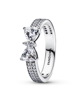 Sparkling Bow Double-row Ring