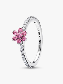 Sparkling Pink Flower Ring
