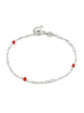 Fusskettchen Anklets in Silber mit Korallensteinen