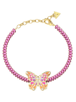 Pinke Tennisarmband mit Schmetterling