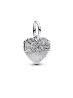 Pandora Moments Gravierbarer Love-Herz Charm-Anhänger