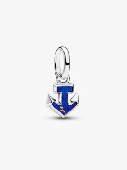 Blauer Anker Mini-Charm-Anhänger
