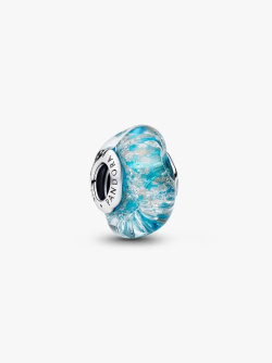 Türkisfarbenes Murano-Glas und Glitzer Charm