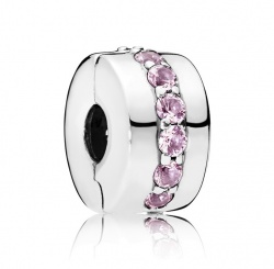 Pandora Clip Glänzendes Band Rosa