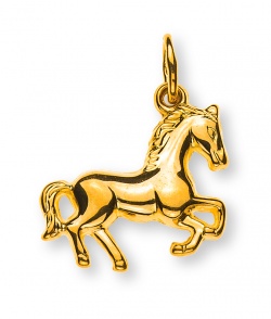 Anhänger Pferd Gelbgold 750