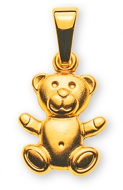 Anhänger Teddybär Gelbgold 750