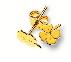 Ohrstecker Glücksklee Gelbgold 375