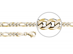 Der Kettenmacher Figaroarmband 925er Sterling Silber Vergoldet