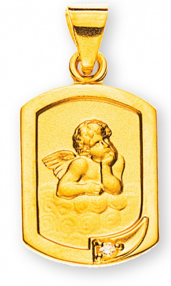 Anhänger Engel Gelbgold 18K mit 1 Diamant
