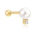 Ania Haie Gold Shell Pearl Sparkling Barbell Einzel Ohrstecker