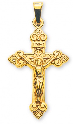 Anhänger Kreuz mit Christus Gelbgold 750
