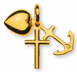 Anhänger Glaube Liebe Hoffnung Gelbgold 18K
