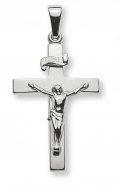 Anhänger Kreuz mit Christus Weissgold 18K