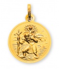 Anhänger Medaille Christophorus Gelbgold 18K