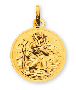 Anhänger Medaille Christophorus Gelbgold 18K