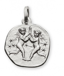 Anhänger Sternzeichen Zwillinge Weissgold 18K