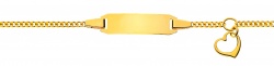 Baby ID-Bracelet Panzer Herz Gelbgold 750