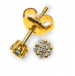Ohrstecker Blume Gelbgold 750