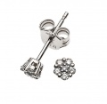 Ohrstecker Blume Weissgold 750