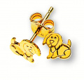 Ohrstecker Hund Gelbgold 375