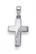 Weissgold 750 (18 Karat) Kreuz matt/glanz mit 3 Brillianten