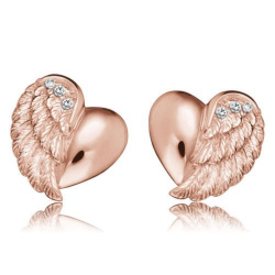 Engelsrufer Ohrstecker Herzflügel Rosé Gold