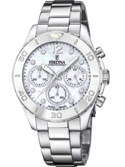 Festina Damen Uhr Boyfriend Chronograph Silber