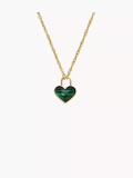 Fossil Sutton Halskette Modern Meadows Anhänger Heart rekonstruiert Malachit goldfarben