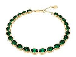 Fossil Ellis Armband Pave Glitz Messing Grün