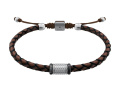 Fossil Machine Armband Rondelles braunes Leder