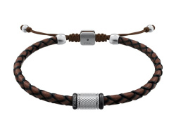 Fossil Machine Armband Rondelles braunes Leder
