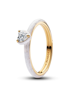 Ring Stackable White Chakra Heart Ring 14k Gold-plated Ring Stackable White Chakra Heart Ring 14k Gold-plated