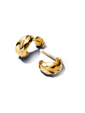 Rippled 14K gold-plated hoop earrings