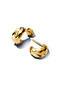 Rippled 14K gold-plated hoop earrings Rippled 14K gold-plated hoop earrings