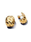 Rippled 14k gold-plated hoop earrings and silicone