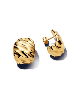 Rippled 14k gold-plated hoop earrings and silicone Rippled 14k gold-plated hoop earrings and silicone