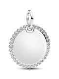 Engravable Round Tag Pendant Sterling silver