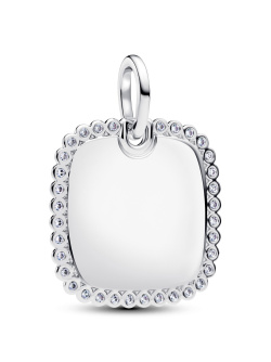 Pendant only Engravable Square Tag Pendant Sterling Silver Pendant only Engravable Square Tag Pendant Sterling Silver