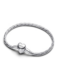 Heart Clasp Faceted Snake Chain