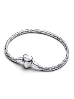 Heart Clasp Faceted Snake Chain Heart Clasp Faceted Snake Chain