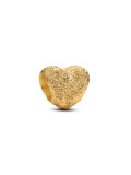 textured heart mini charm 14K gold plated