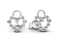Sparkling Heart Padlock Stud Earrings
