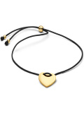 Engravable Heart Black Cord Slider Bracelet