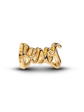 Pandora Besos Script Charm 14k Gold-plated